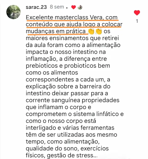 Masterclass - Estilo de Vida Anti-Inflamatório 14 Testemunho 02 - Masterclass 25ABR