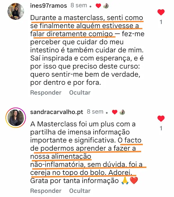 Masterclass - Estilo de Vida Anti-Inflamatório 23 Testemunho 10 - Masterclass 25ABR