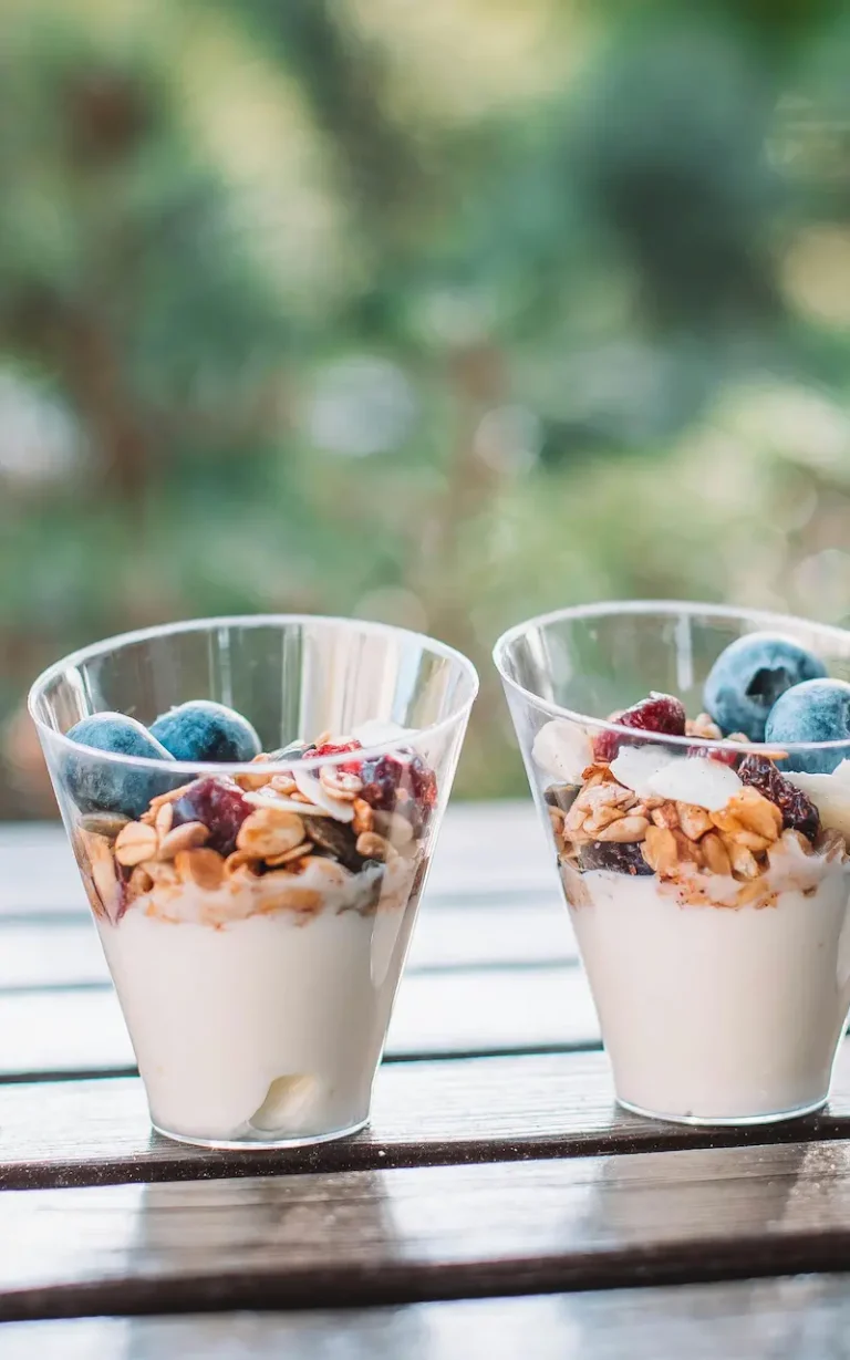 Blog Artigo 008 Pequeno almoco saudavel com iogurte granola caseira e mirtilos em copos de vidro 02