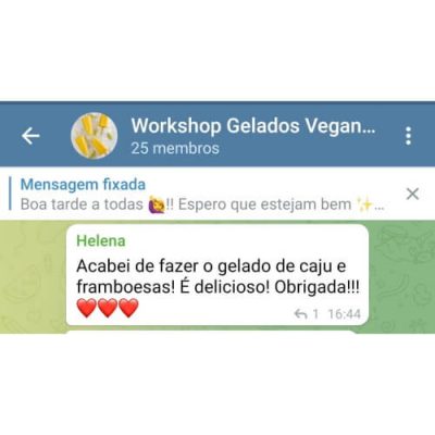Testemunho - Workshop Gelados Vegan - Vera Dias Health Coach