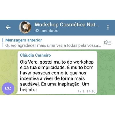 Testemunho22 - Workshop Cosmética Natural - Vera Dias Health Coach